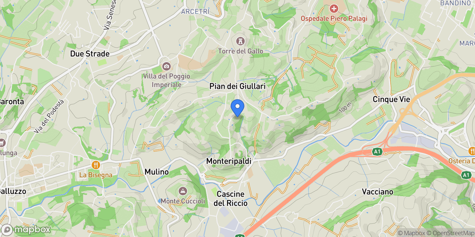 Map showing Toscana, Tuscany, Italy.