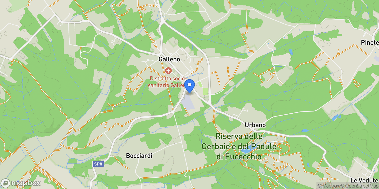 Map showing Galleno, Galleno, Tuscany, Italy.