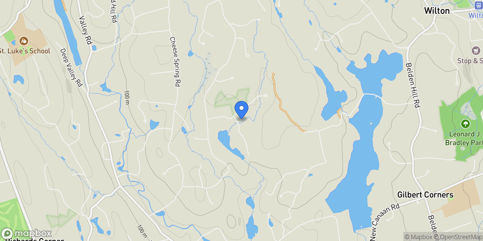 Map showing 10 Woods End Drive, Wilton, Connecticut, United States.