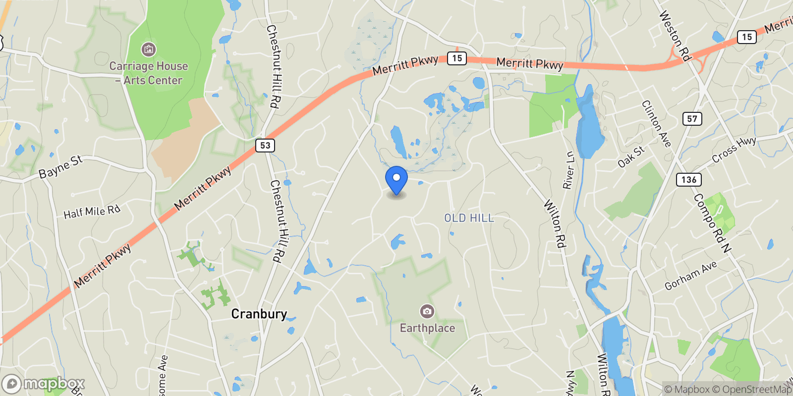 Map showing 56 Partrick Road, Westport, Connecticut, United States.