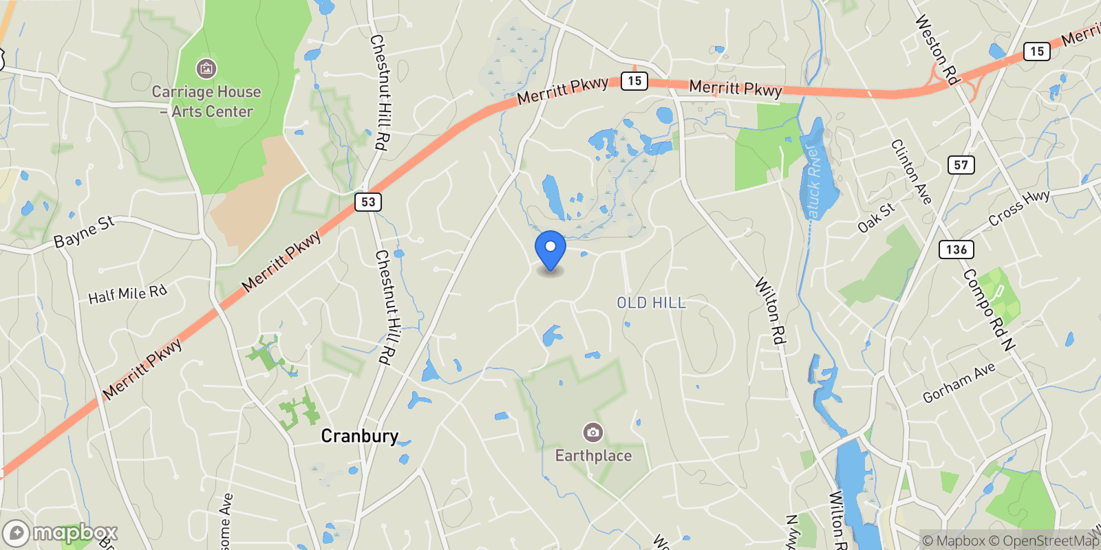 Map showing 56 Partrick Road, Westport, Connecticut, United States.