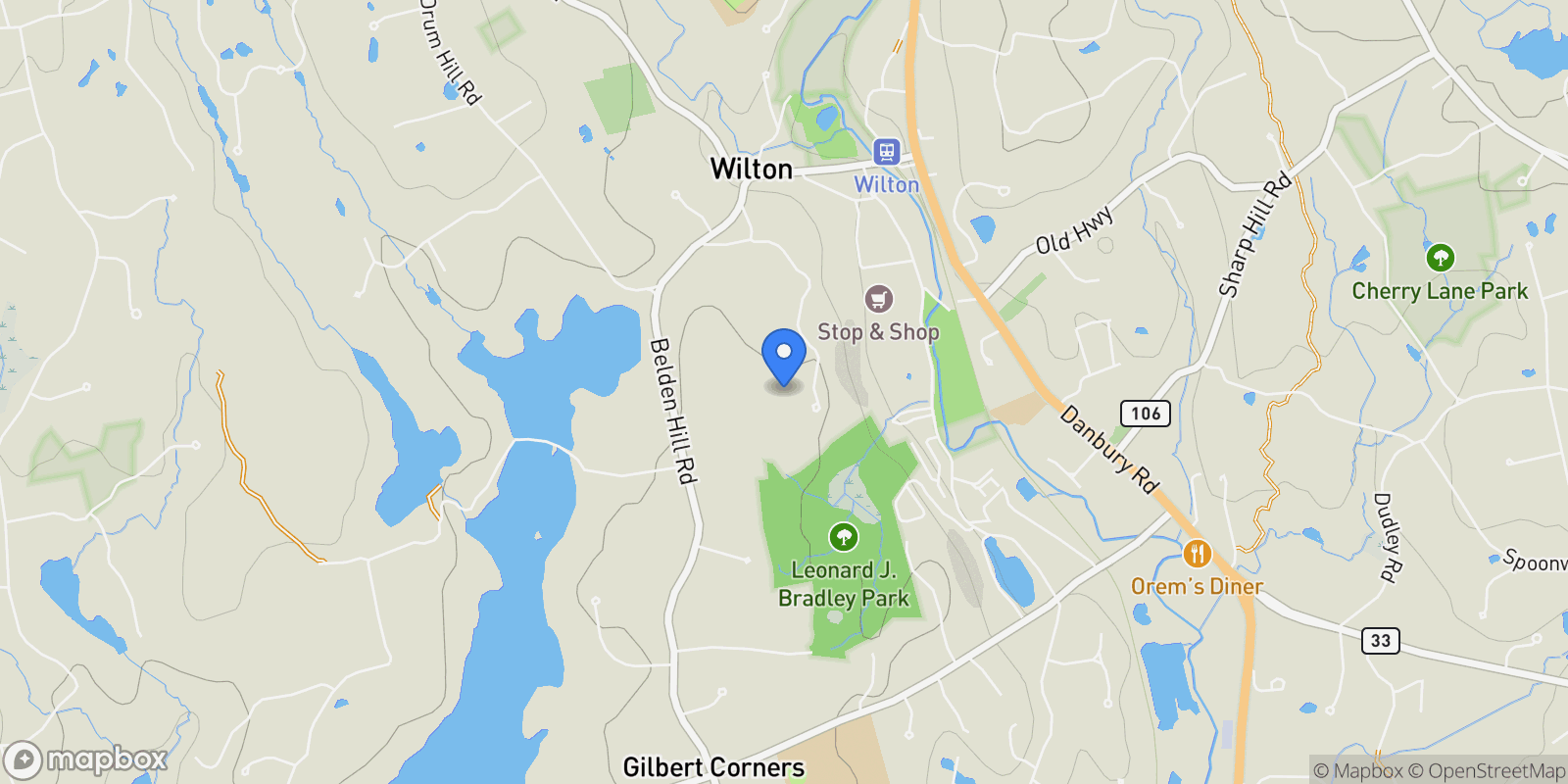 Map showing 81 Graenest Ridge Road, Wilton, Connecticut, United States.
