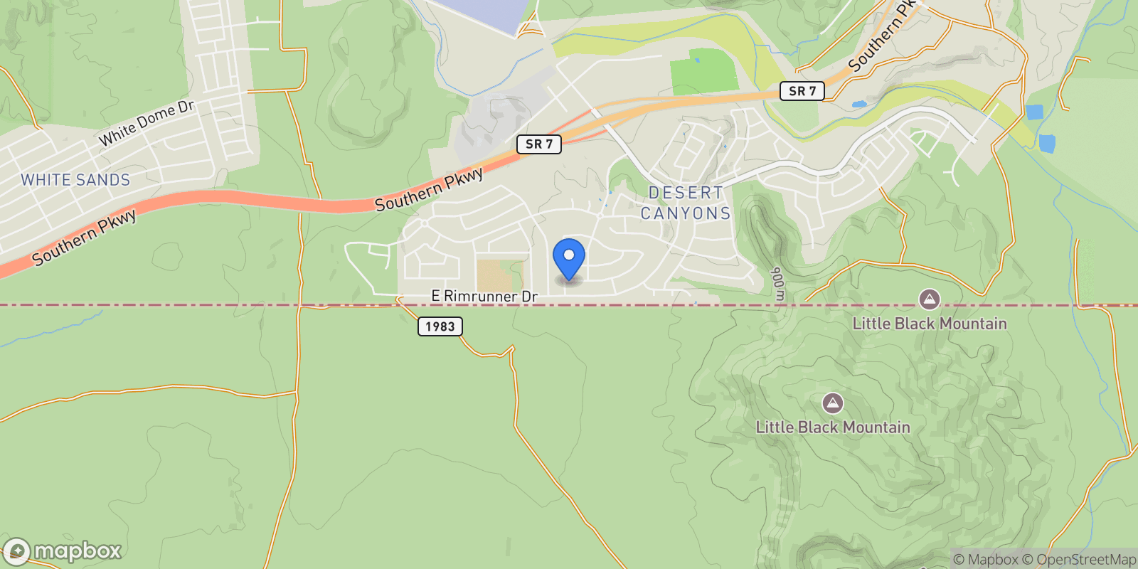 Map showing 3326 Blackbrush DR, St. George, Utah, United States.
