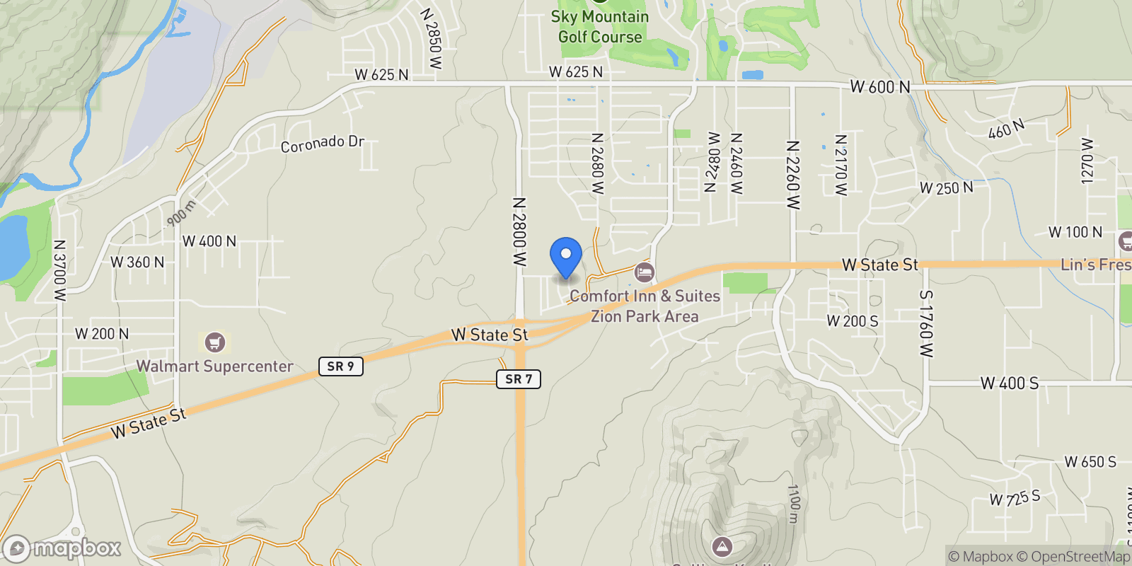 Map showing 80 W Center ST, Hurricane, Utah, United States.
