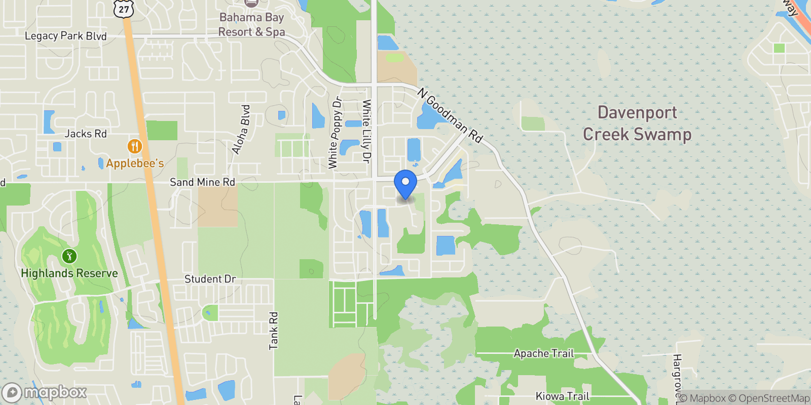 Map showing 8951 Hilton Ridge Avenue, Kissimmee, FL 34747, Kissimmee, Florida, United States.
