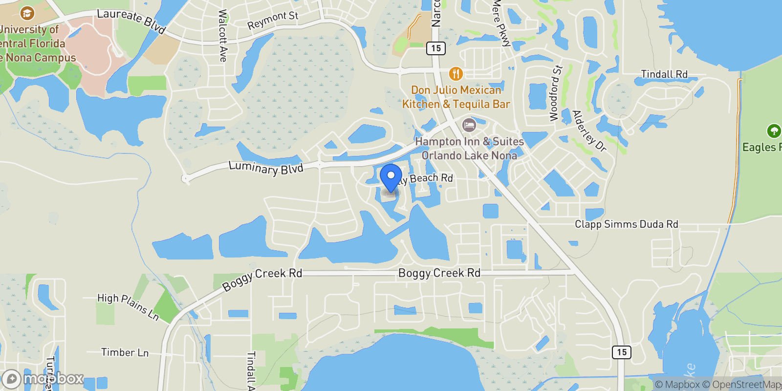 Map showing 13640 Haulover Beach Lane, Orlando, FL 32827, Orlando, Florida, United States.