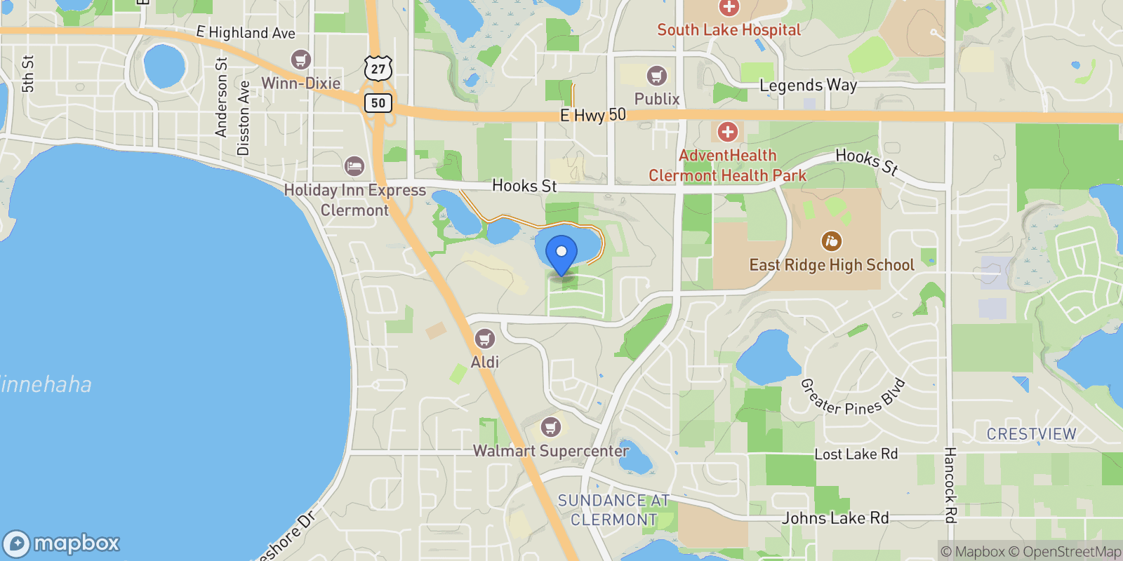 Map showing 2394 Hastings Boulevard, Clermont, FL 34711, Clermont, Florida, United States.