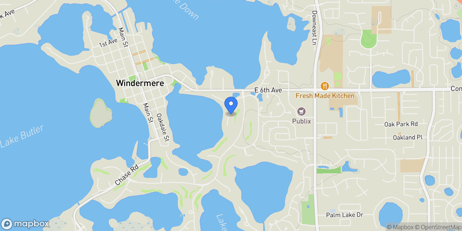 Map showing 5037 Latrobe Dr, Windermere, FL 34786, Lake Butler, Florida, United States.