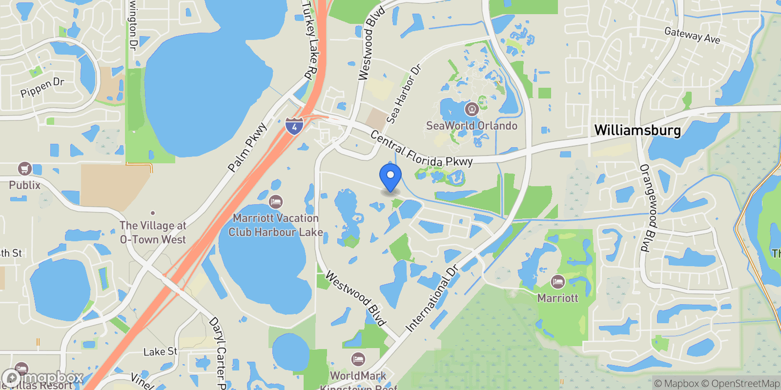 Map showing 10352 Ebb Tide Lane, Orlando, FL 32821, Orlando, Florida, United States.