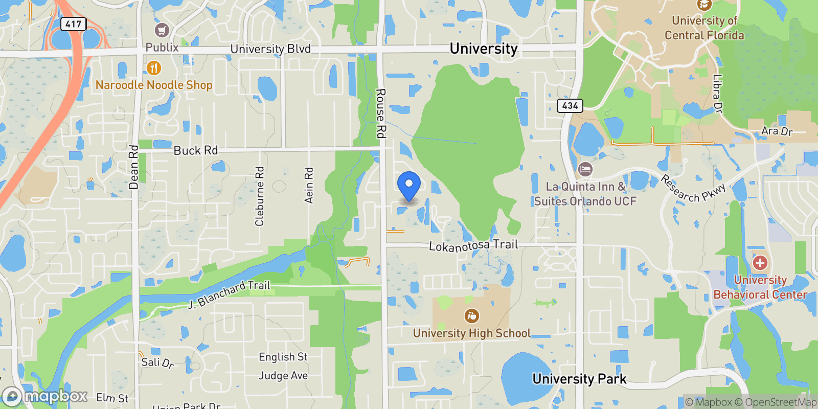 Map showing 9199 Waverly Walk Drive, Orlando, FL 32817, Orlando, Florida, United States.
