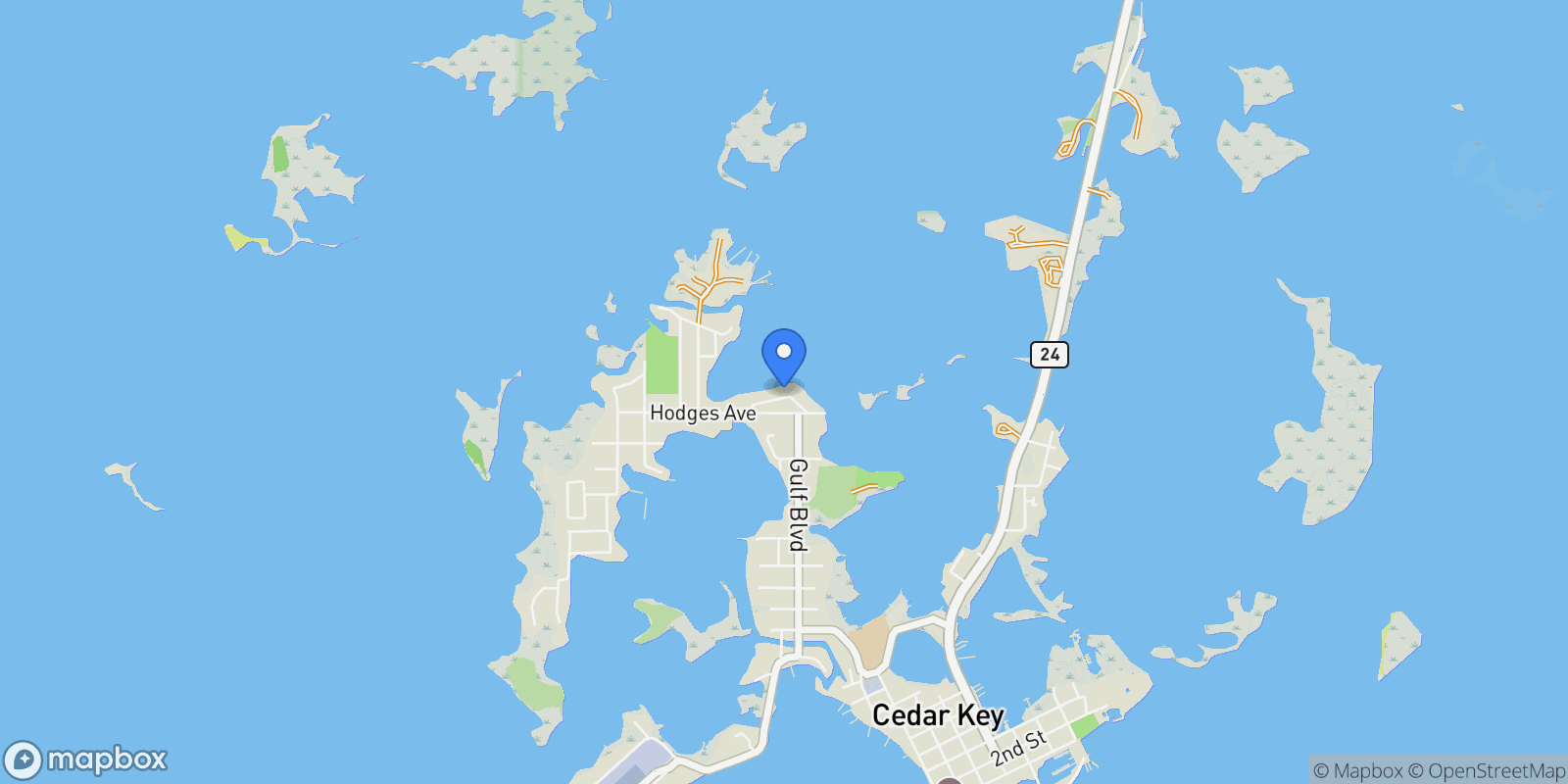 Map showing 16317 Andrews Circle, Cedar Key, FL 32625, Cedar Key, Florida, United States.