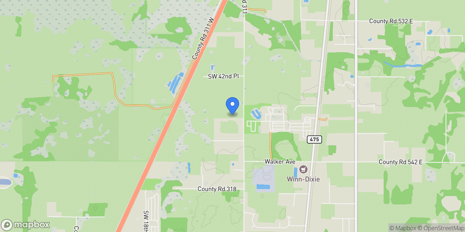 Map showing 4596 Cr 311 Road W, Bushnell, FL 33513, Bushnell, Florida, United States.