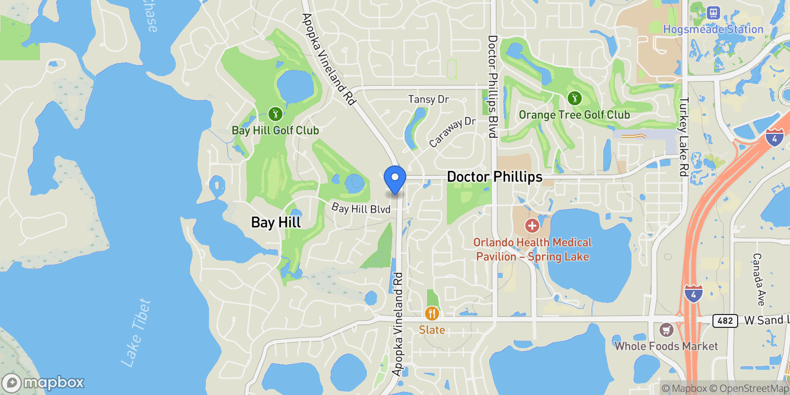 Map showing 6153 Orange Hill Ct, Orlando, FL 32819, Orlando, Florida, United States.