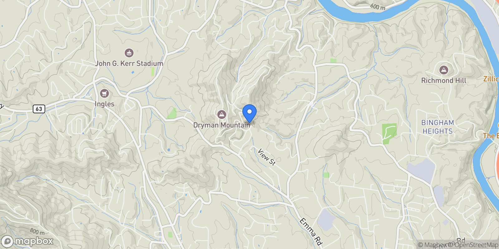 Map showing 62 Destination Drive, Asheville, NC 28806, Asheville, North Carolina, United States.