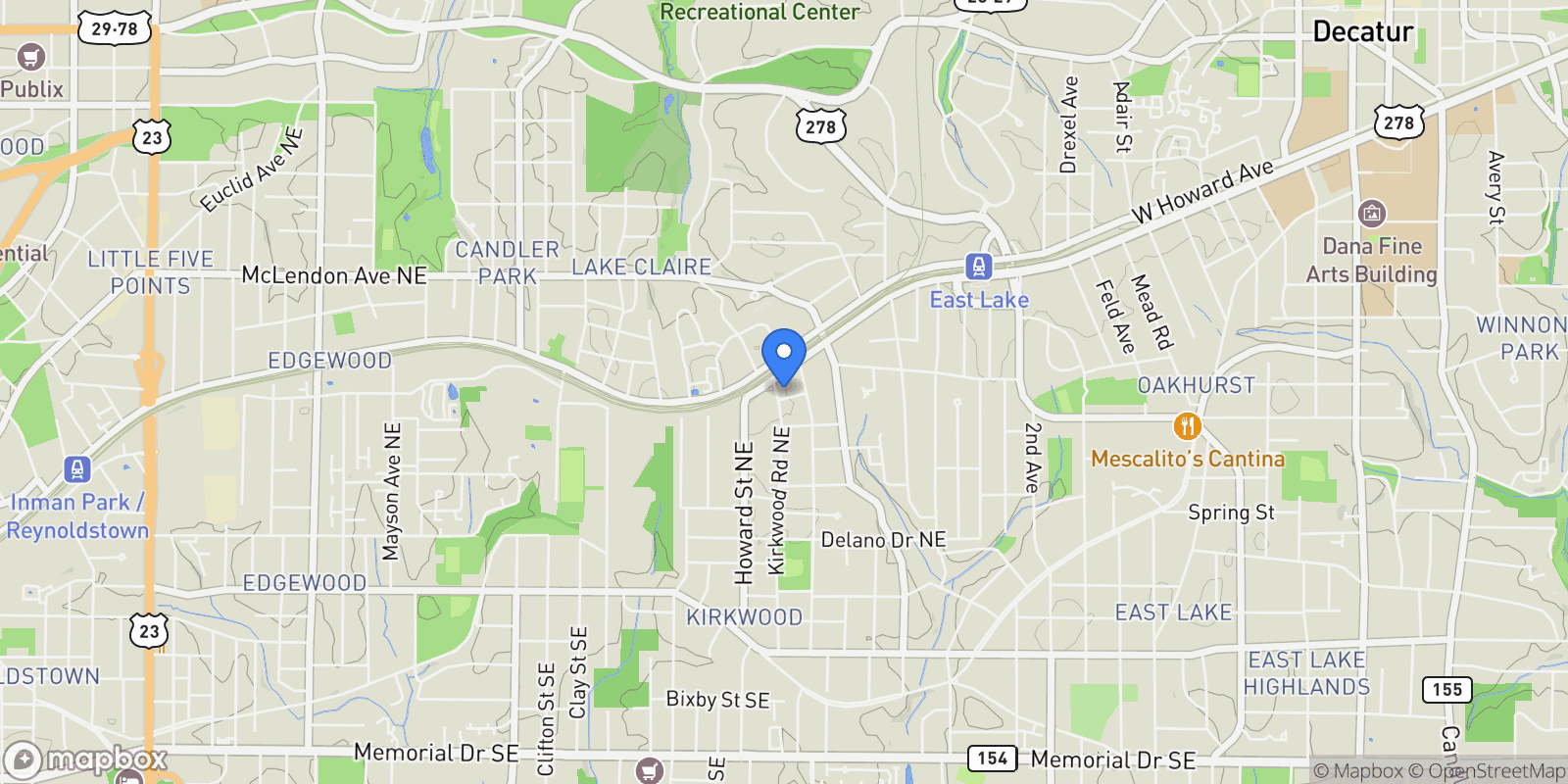 Map showing Atlanta, Georgia, United States.
