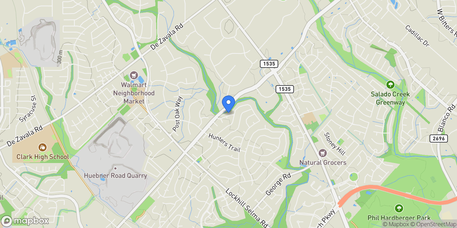 Map showing 3915 Hunters Rock, San Antonio, TX 78230, San Antonio, Texas, United States.