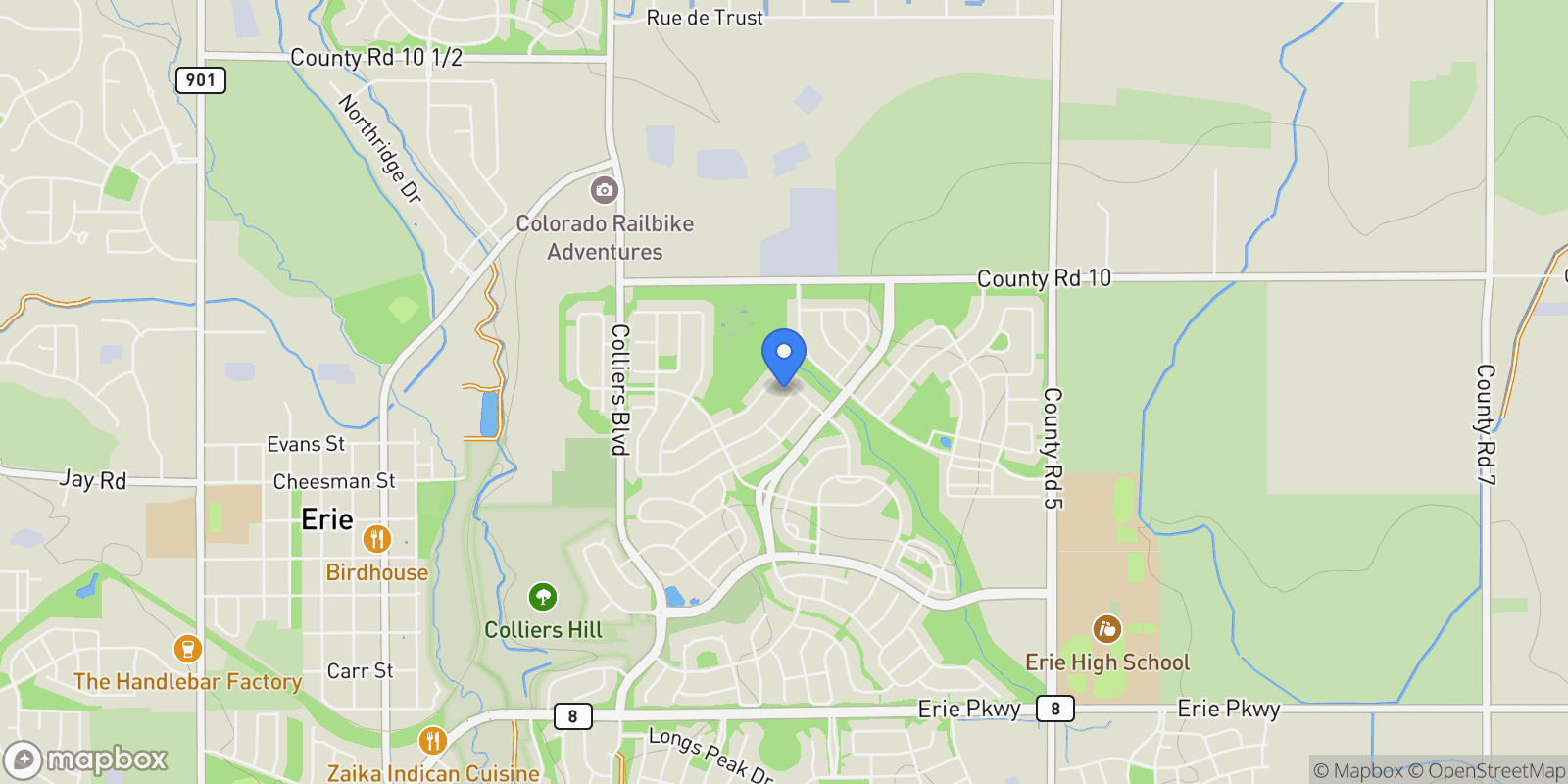 Map showing 777 Gold Hill Drive , Erie, CO 80516, Erie, Colorado, United States.