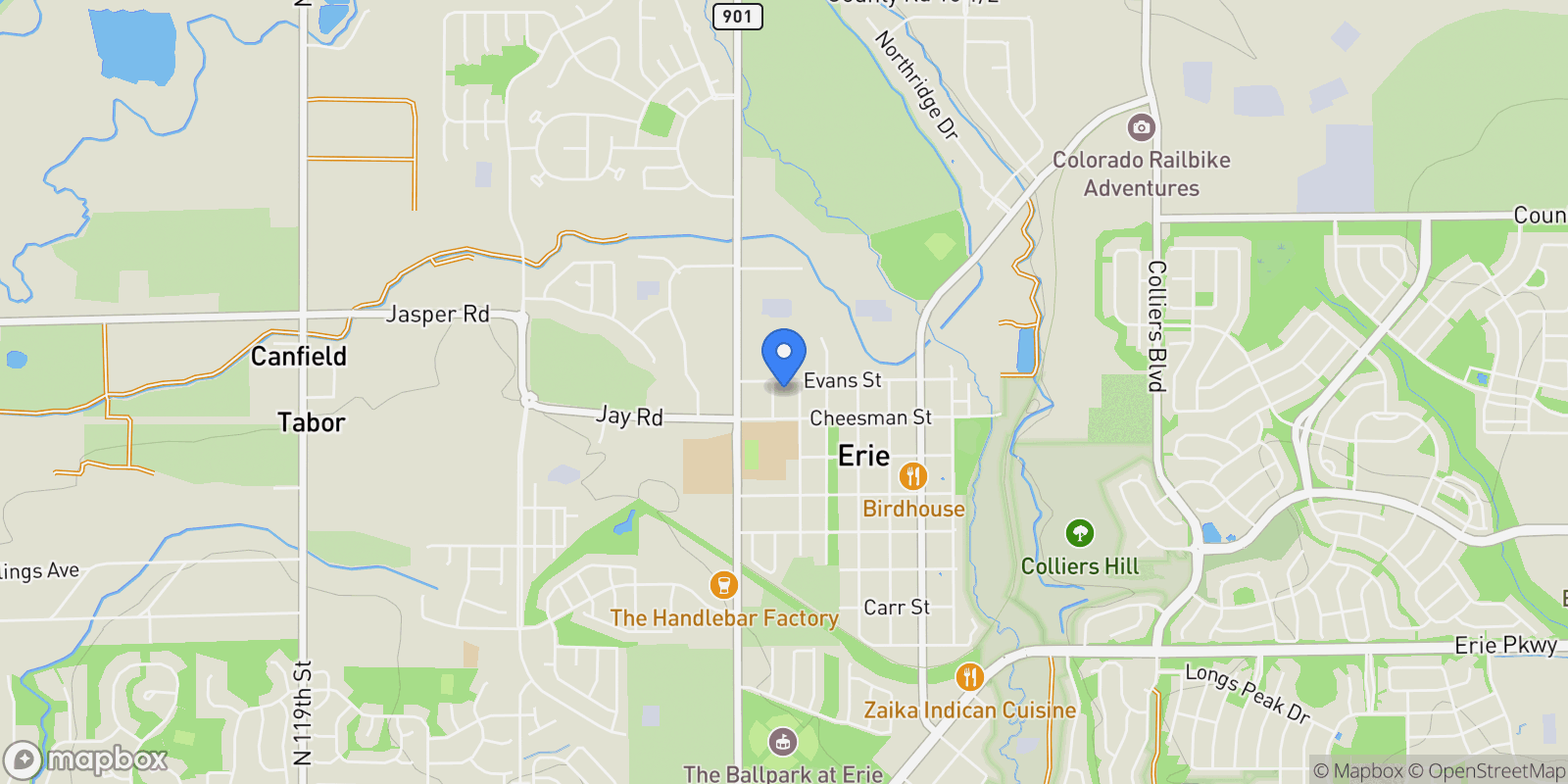 Map showing 755 Carbon Street , Erie, CO 80516, Erie, Colorado, United States.
