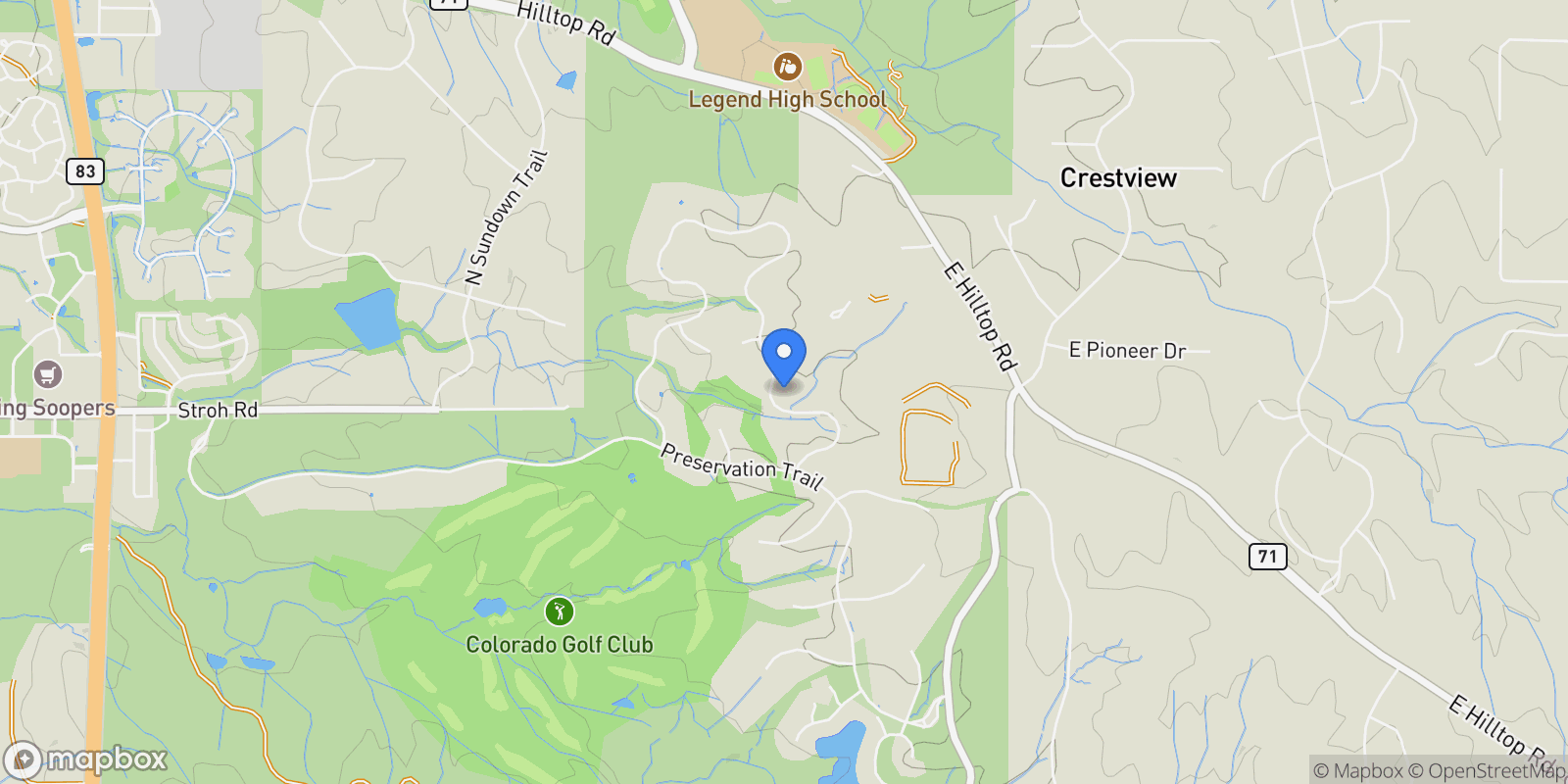 Map showing 7969 Forest Keep Circle , Parker, CO 80134, Parker, Colorado, United States.