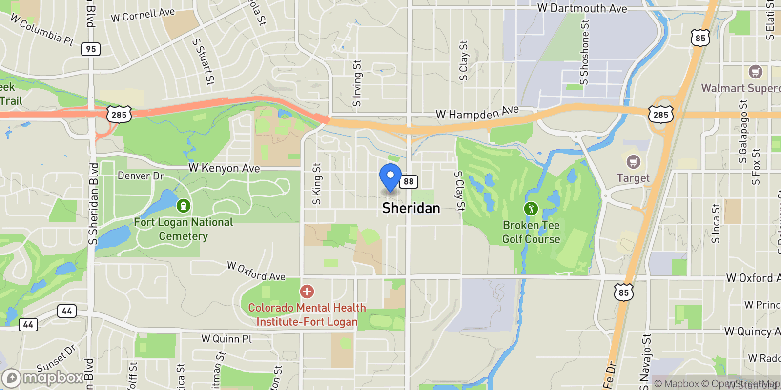 Map showing 3760 S Grove Street , Englewood, CO 80110, Englewood, Colorado, United States.