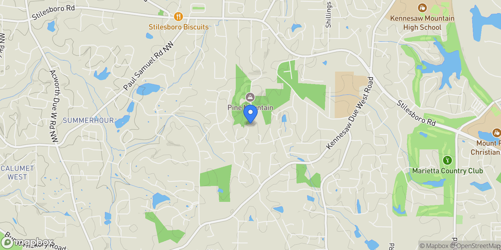 Map showing Kennesaw, Georgia, United States.