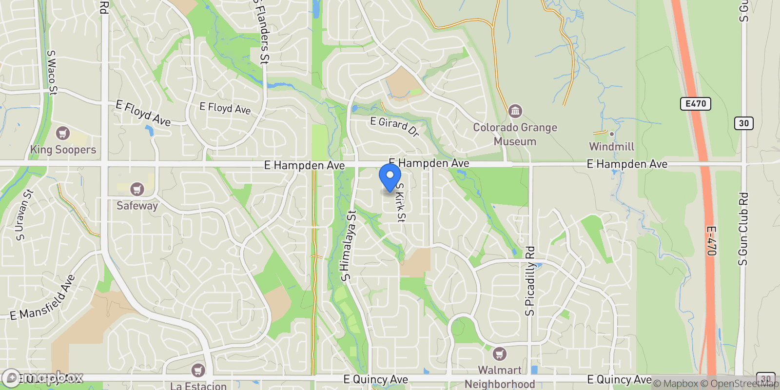 Map showing 20662 E Jefferson Avenue , Aurora, CO 80013, Aurora, Colorado, United States.