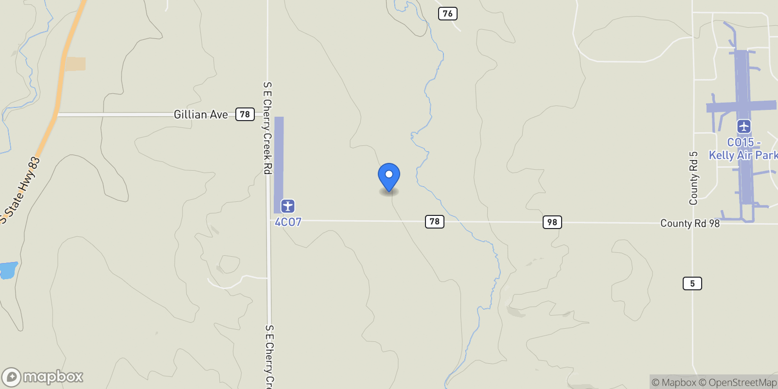 Map showing 11613 Steele Avenue , Elbert, CO 80106, Black Forest, Colorado, United States.