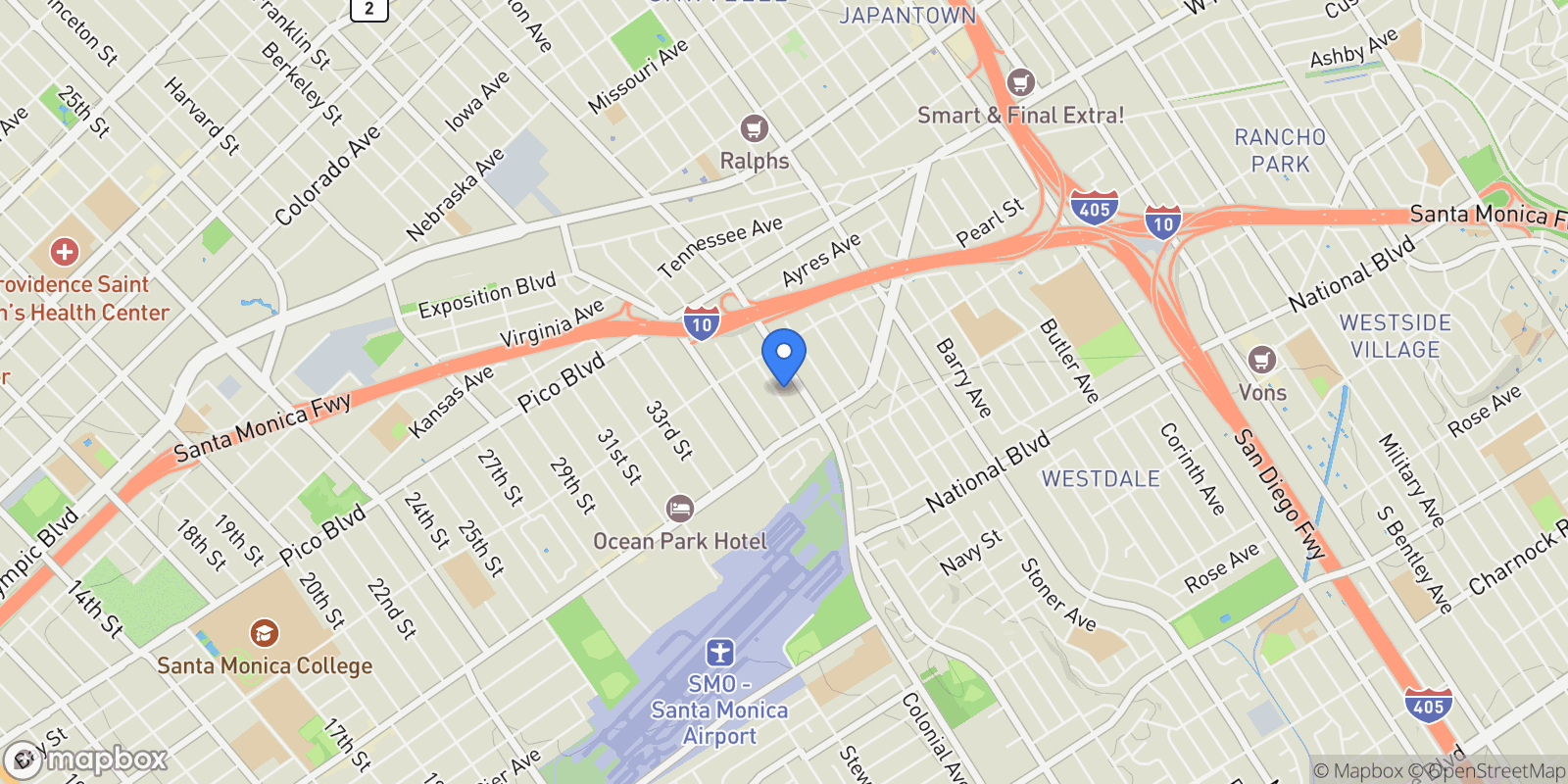Map showing 2554 Amherst Avenue, Los Angeles, CA 90064, Los Angeles, California, United States.