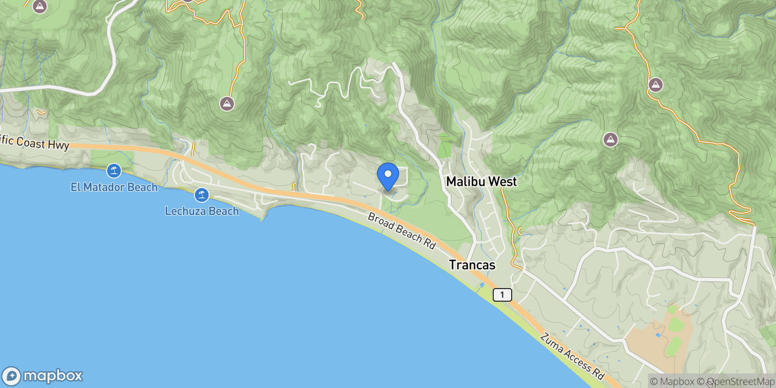 Map showing 6412 Lunita Road, Malibu, CA 90265, Malibu, California, United States.