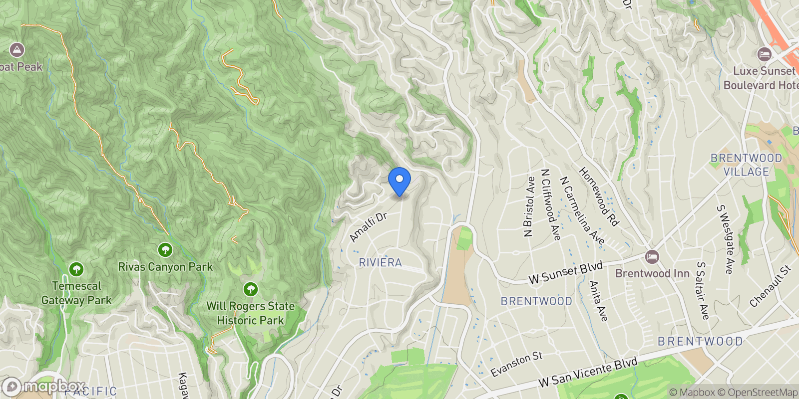 Map showing 1675 San Remo Drive , Pacific Palisades, CA 90272, Los Angeles, California, United States.