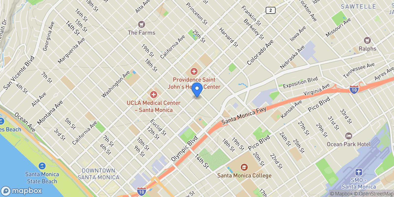 Map showing 1912 Broadway 109, Santa Monica, CA 90404, Santa Monica, California, United States.