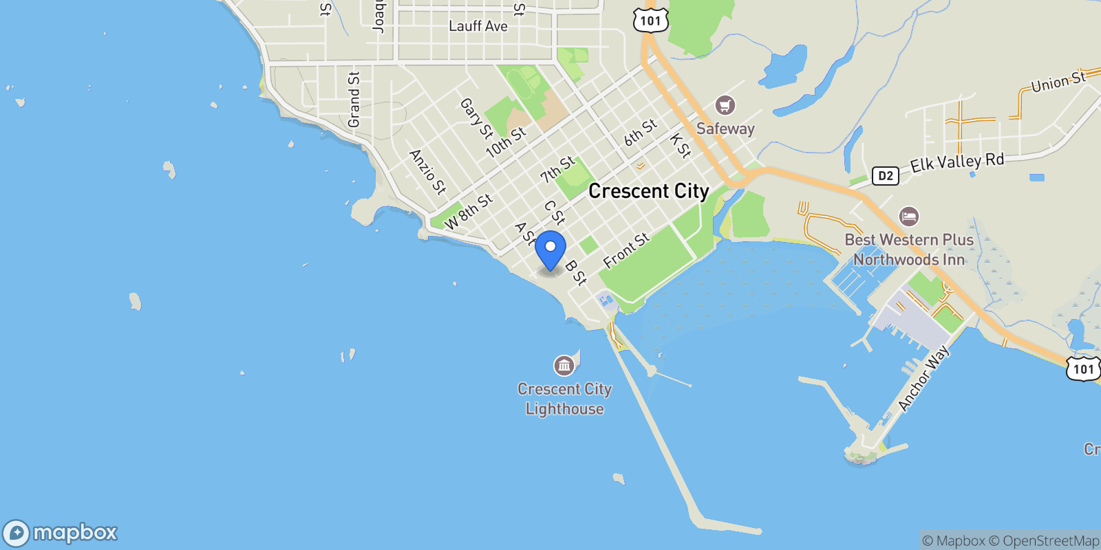 Map showing 200 A Street, Crescent City, CA 95531, Gasquet, California, United States.