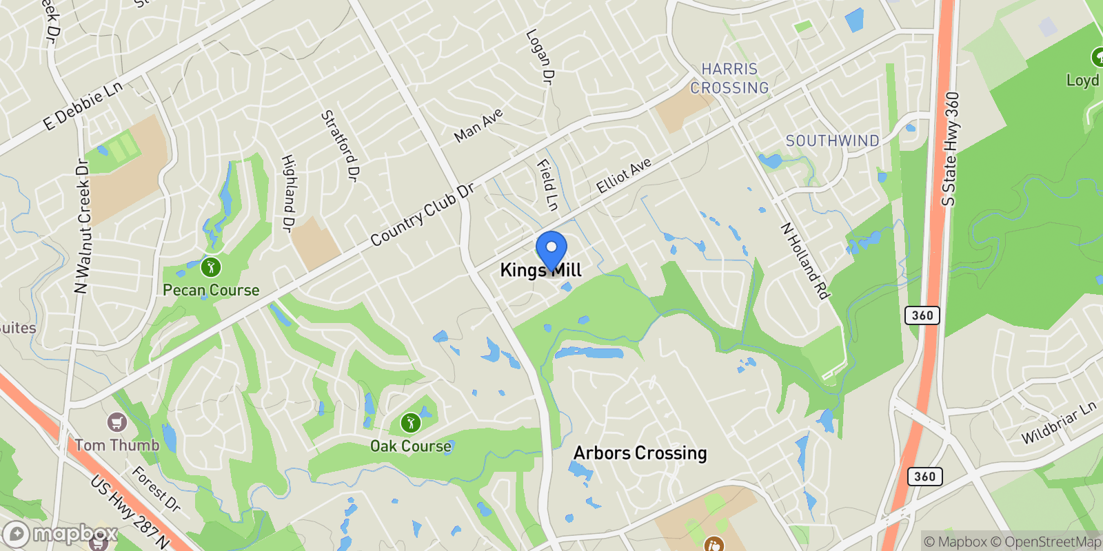 Map showing 2217 Canterbury Drive, Mansfield, TX 76063, Mansfield, Texas, United States.