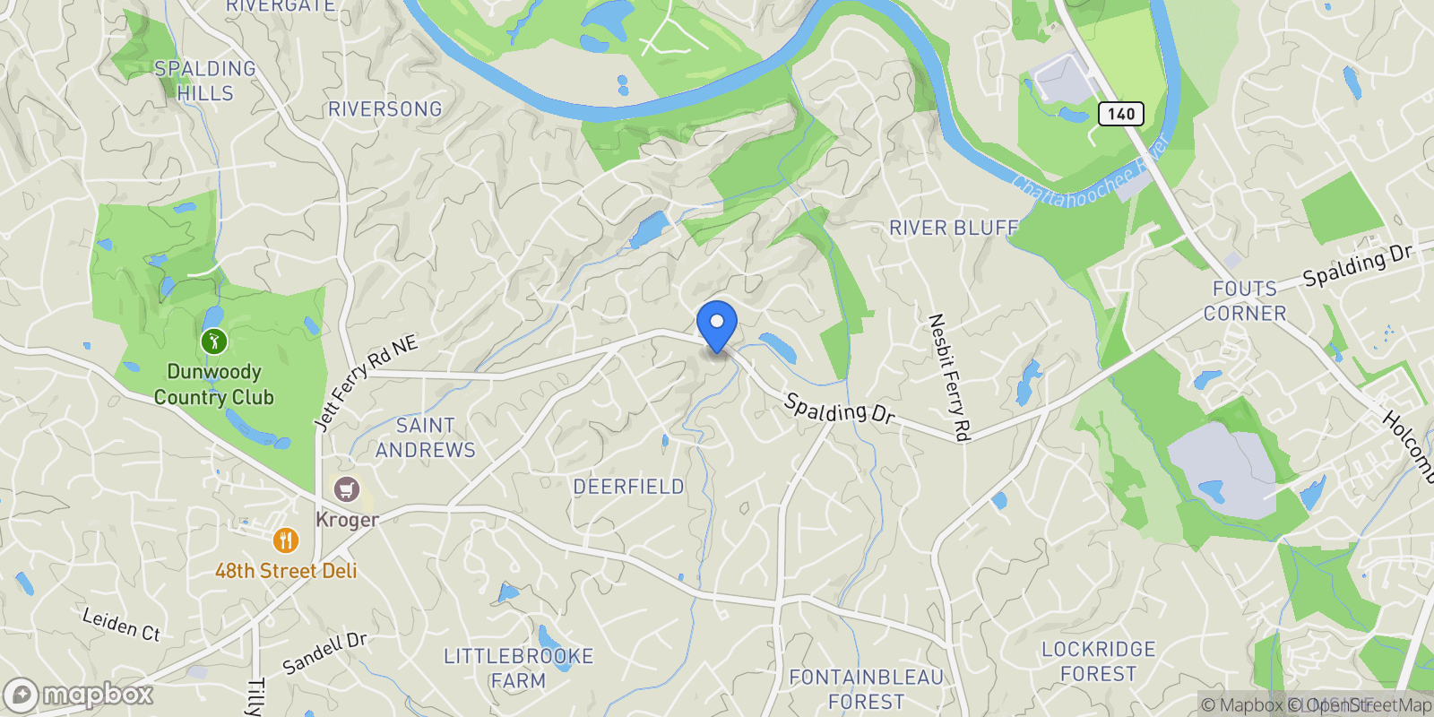 Map showing Atlanta, Georgia, United States.