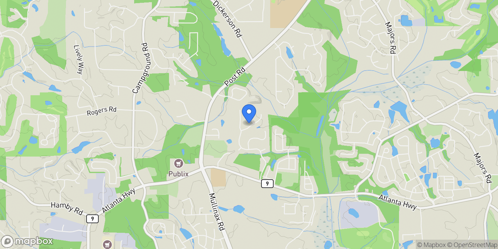 Map showing Milton, Georgia, United States.