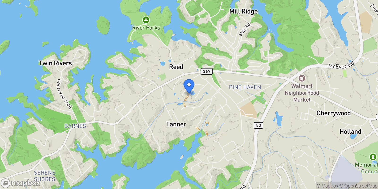 Map showing Gainesville, Georgia, United States.