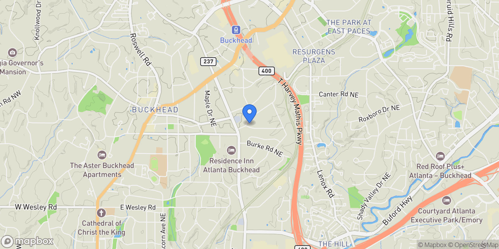 Map showing Atlanta, Georgia, United States.