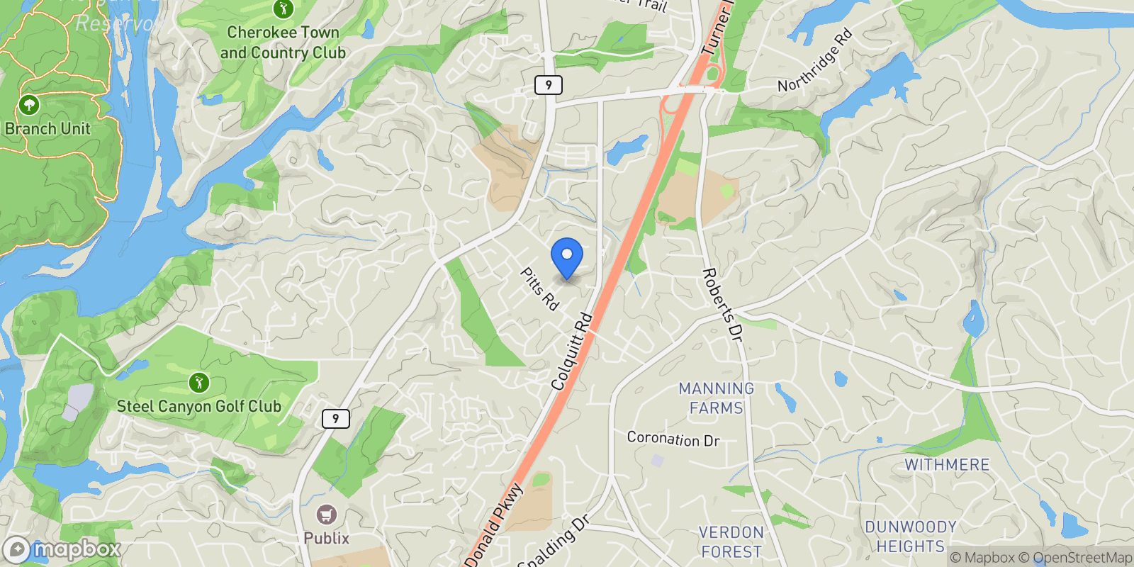 Map showing Atlanta, Georgia, United States.
