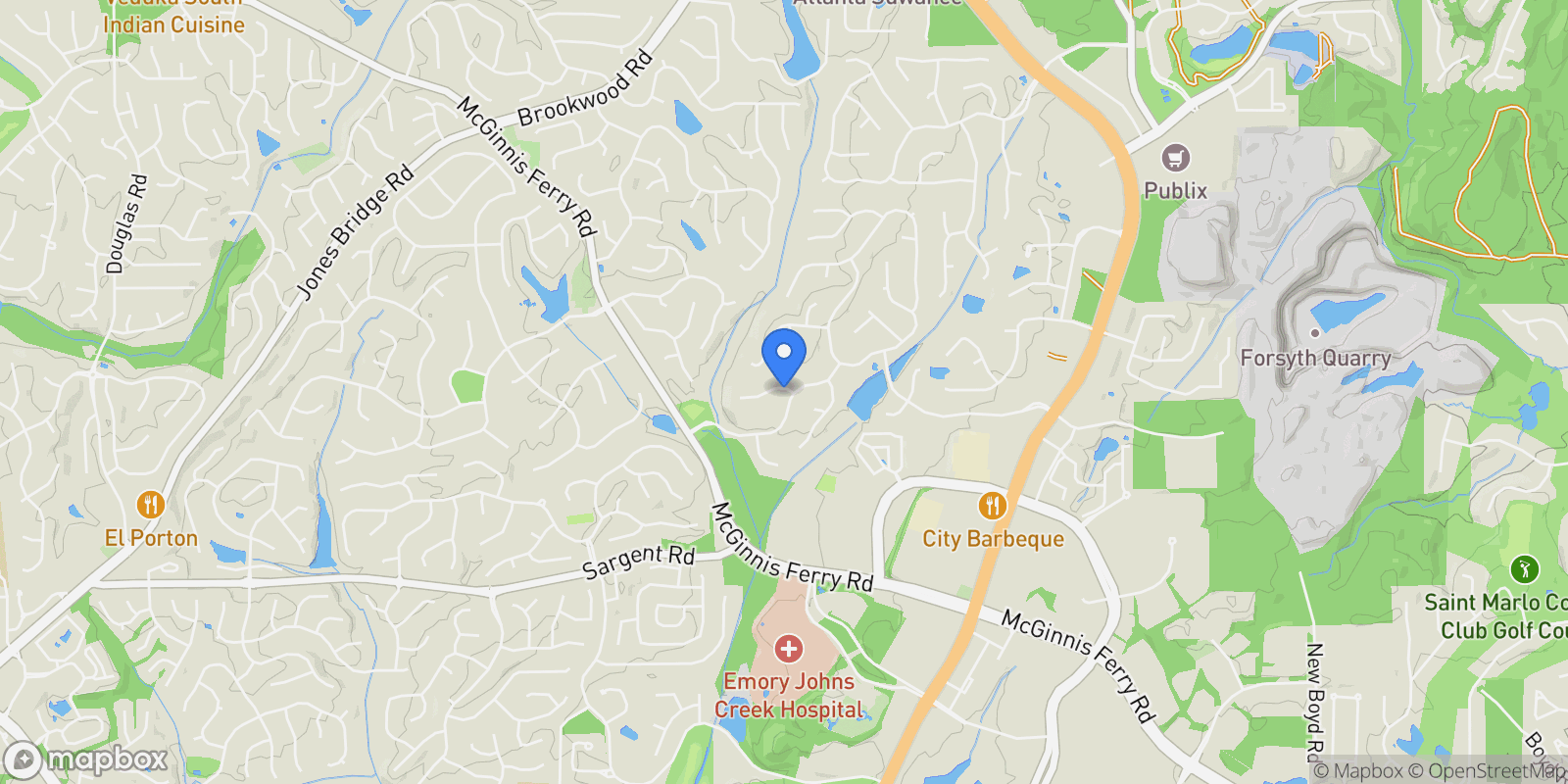 Map showing Alpharetta, Georgia, United States.