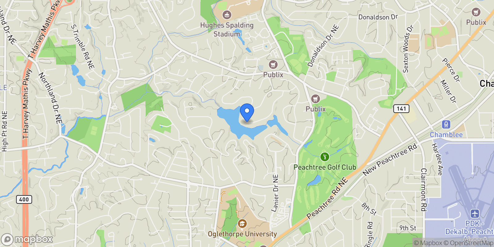 Map showing Brookhaven, Georgia, United States.