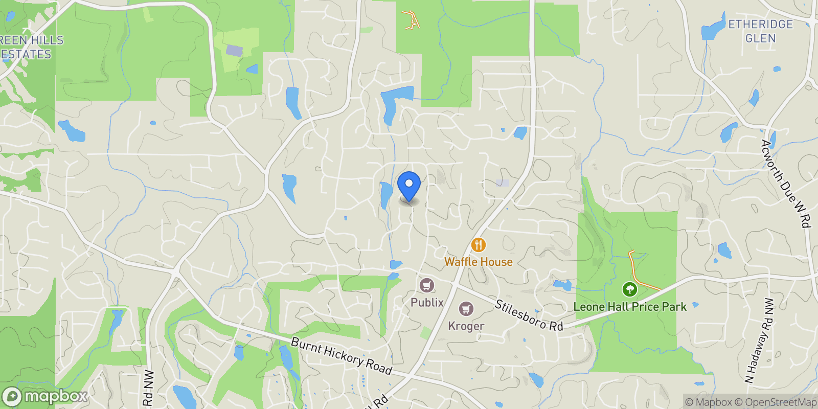 Map showing Acworth, Georgia, United States.
