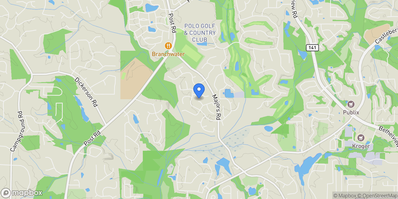 Map showing Cumming, Georgia, United States.
