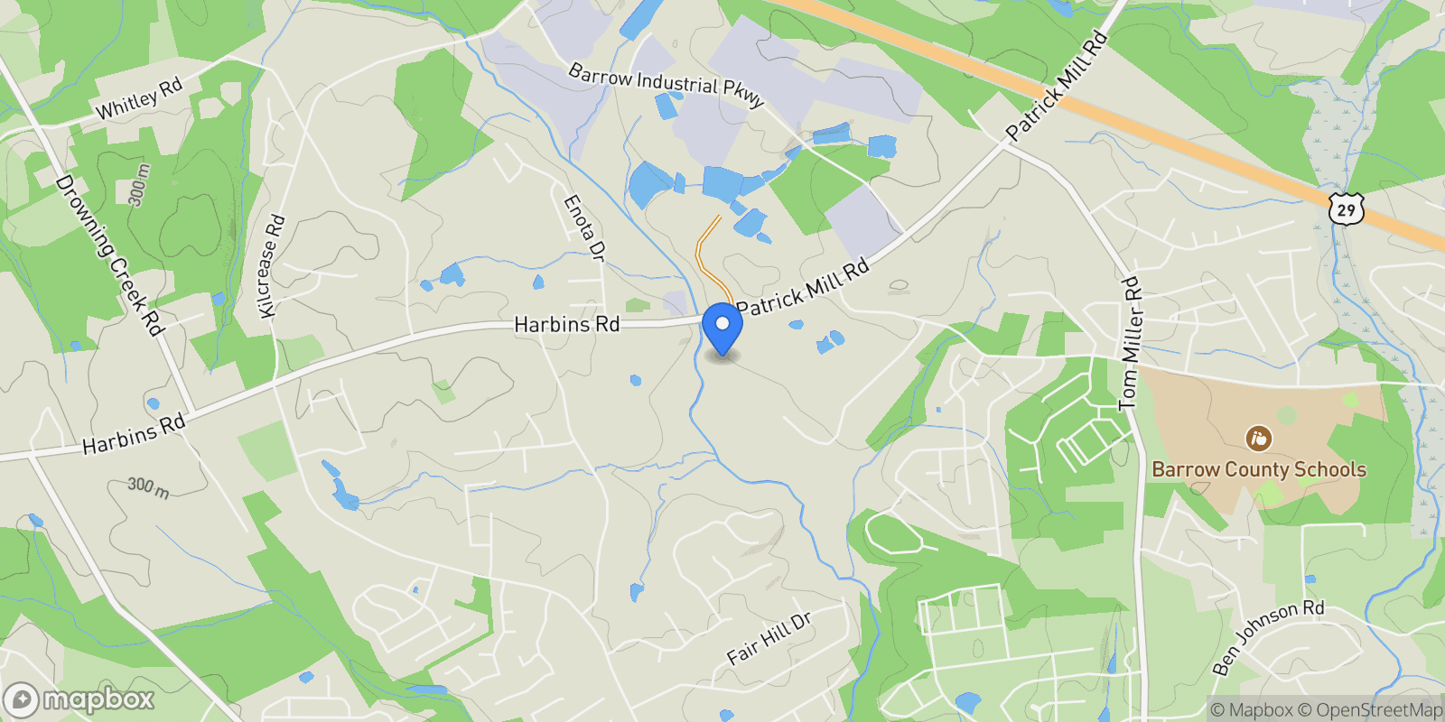 Map showing Winder, Georgia, United States.
