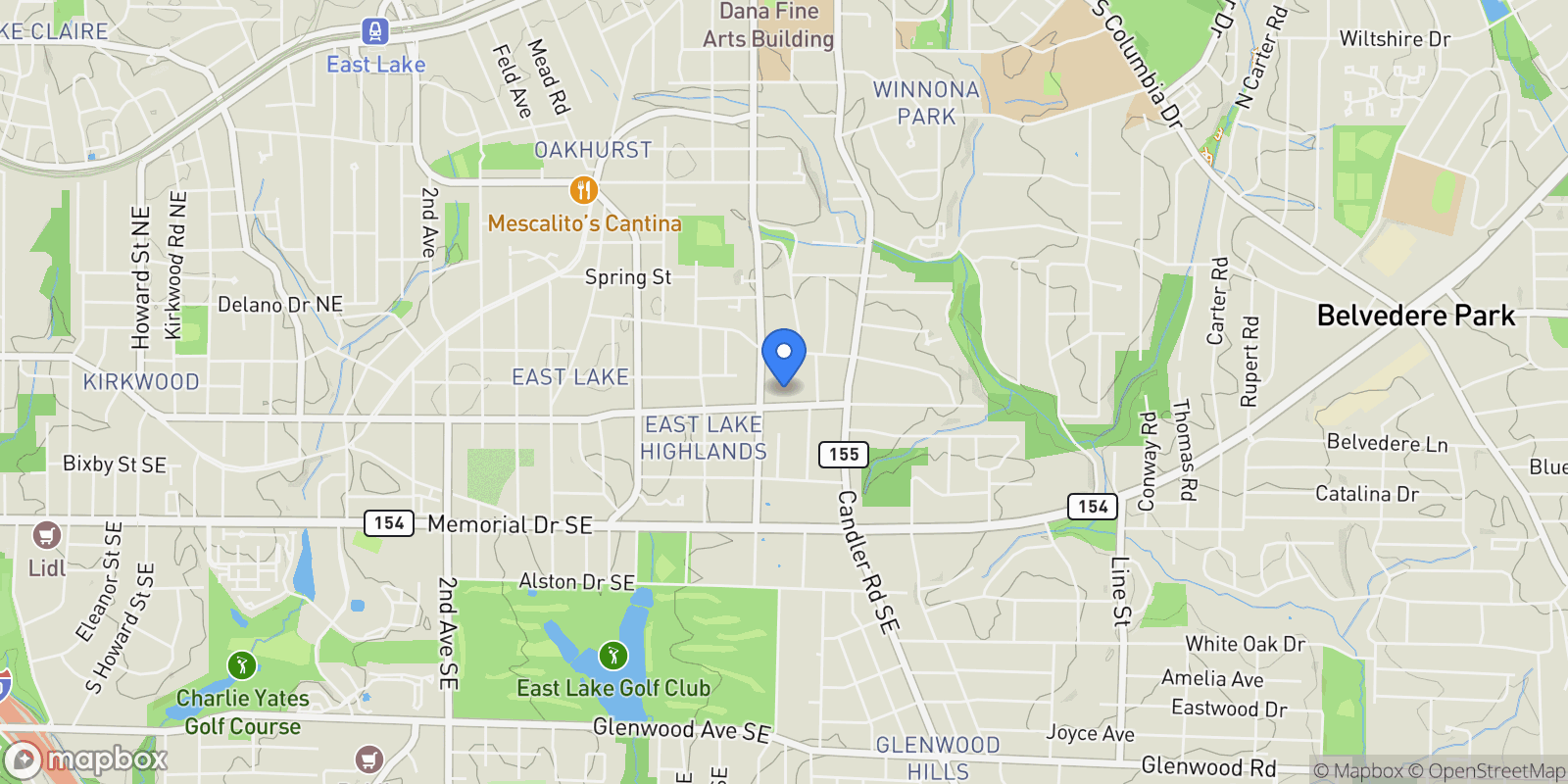 Map showing Atlanta, Georgia, United States.
