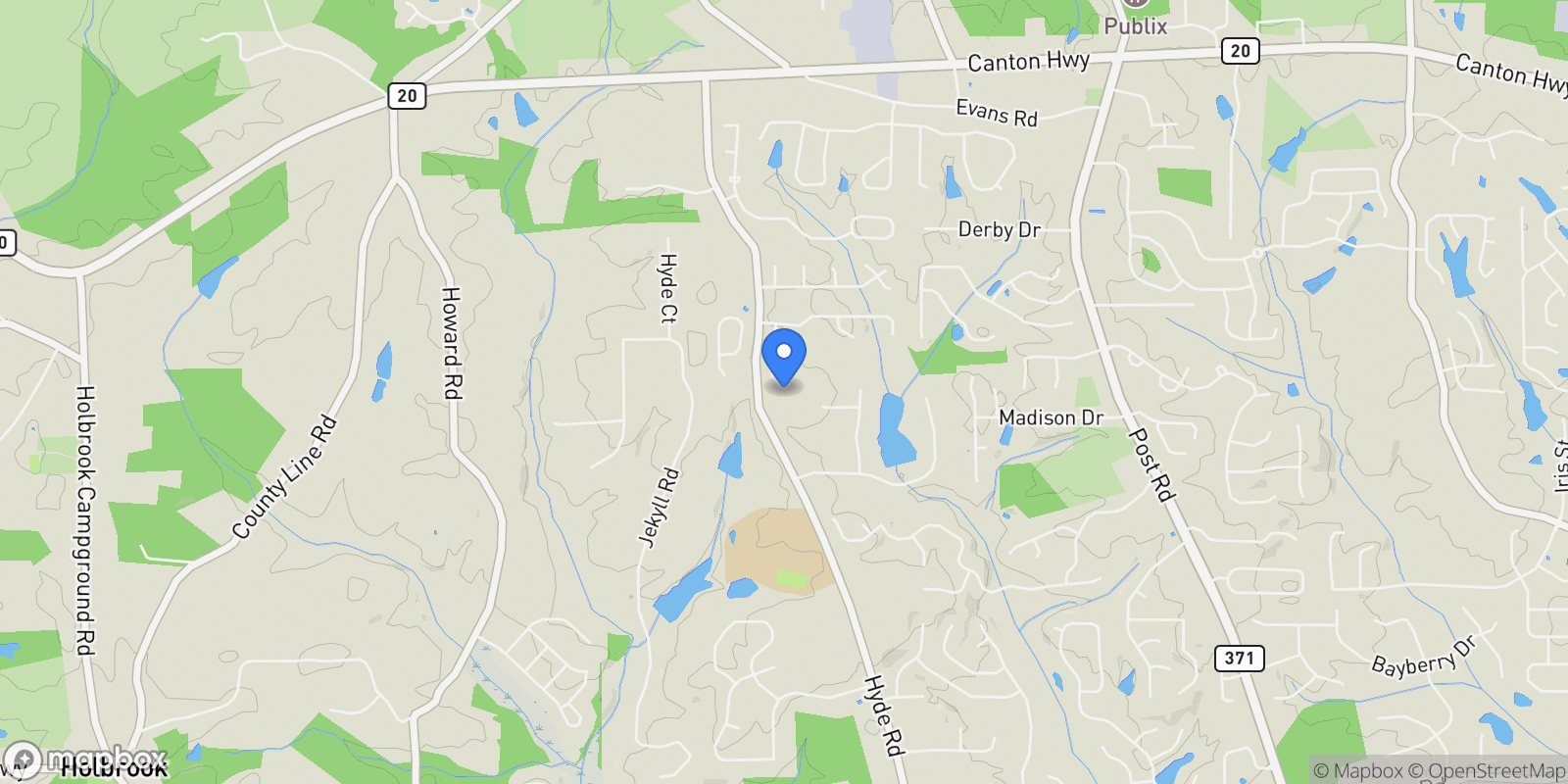 Map showing Cumming, Georgia, United States.