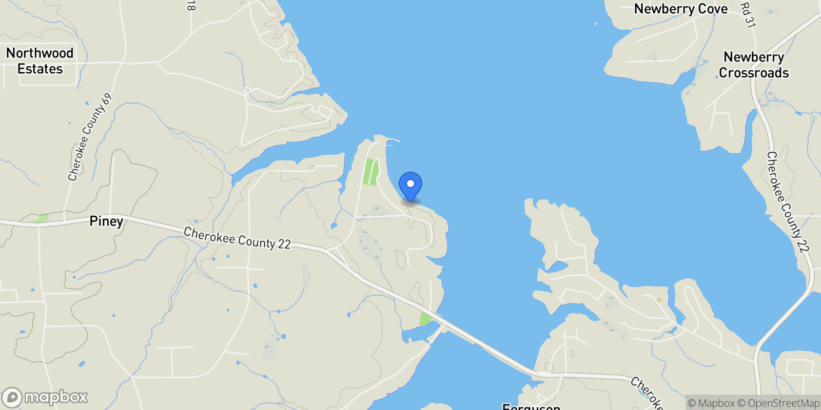 Map showing 50 County Road 537, Centre, AL 35960, Centre, Alabama, United States.