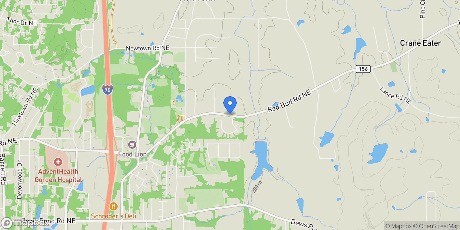 Map showing 2148 Red Bud Road NE, Calhoun, GA 30701, Calhoun, Georgia, United States.