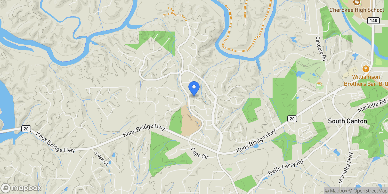 Map showing 616 Parkview Drive, Canton, GA 30114, Canton, Georgia, United States.