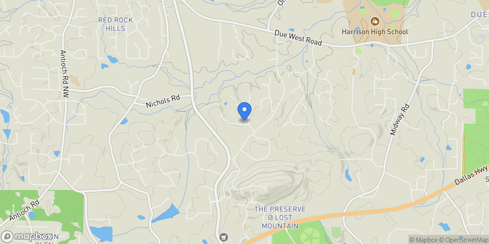 Map showing 5200 Old Mountain Court NW, Powder Springs, GA 30127, Powder Springs, Georgia, United States.