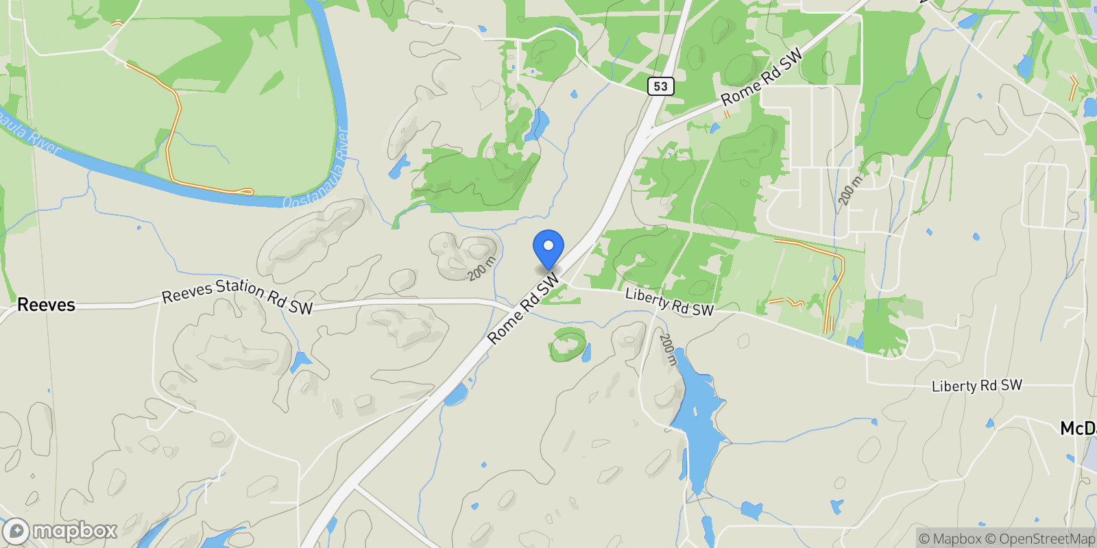 Map showing 1401 GA-53, Calhoun, GA 30701, Calhoun, Georgia, United States.